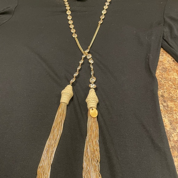 Henri Bendel gold and crystal necklace - Picture 6 of 8